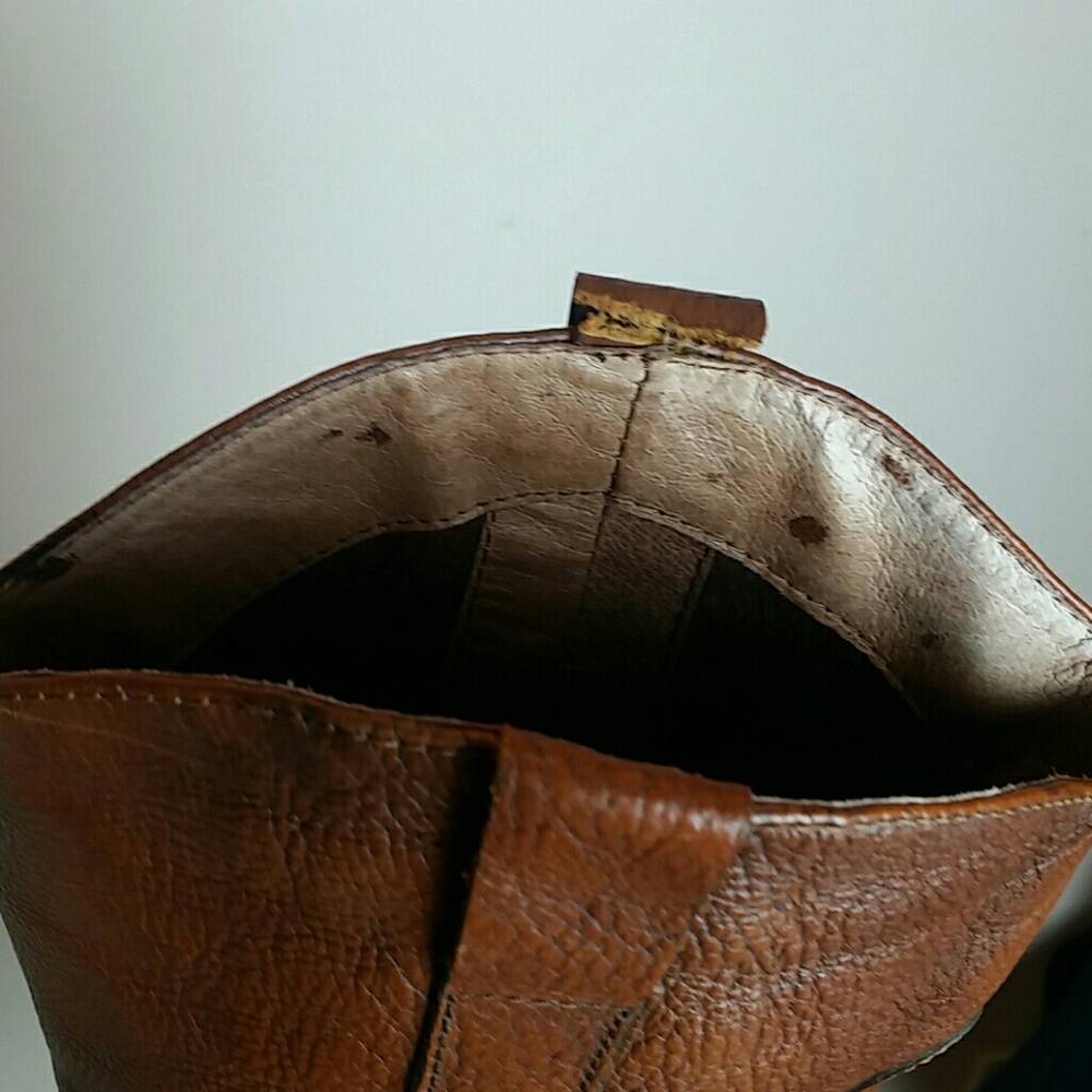 Miz Mooz Brown Leather Boots w/ Gold Buckle Detail - Picture 8 of 8